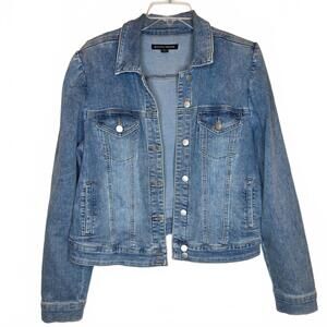 Boston Proper Puff Shoulder Jean Jacket Size Large